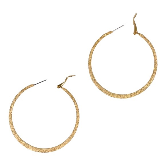 Gold Fashion Hoop Earrings - Picture 2 of 3